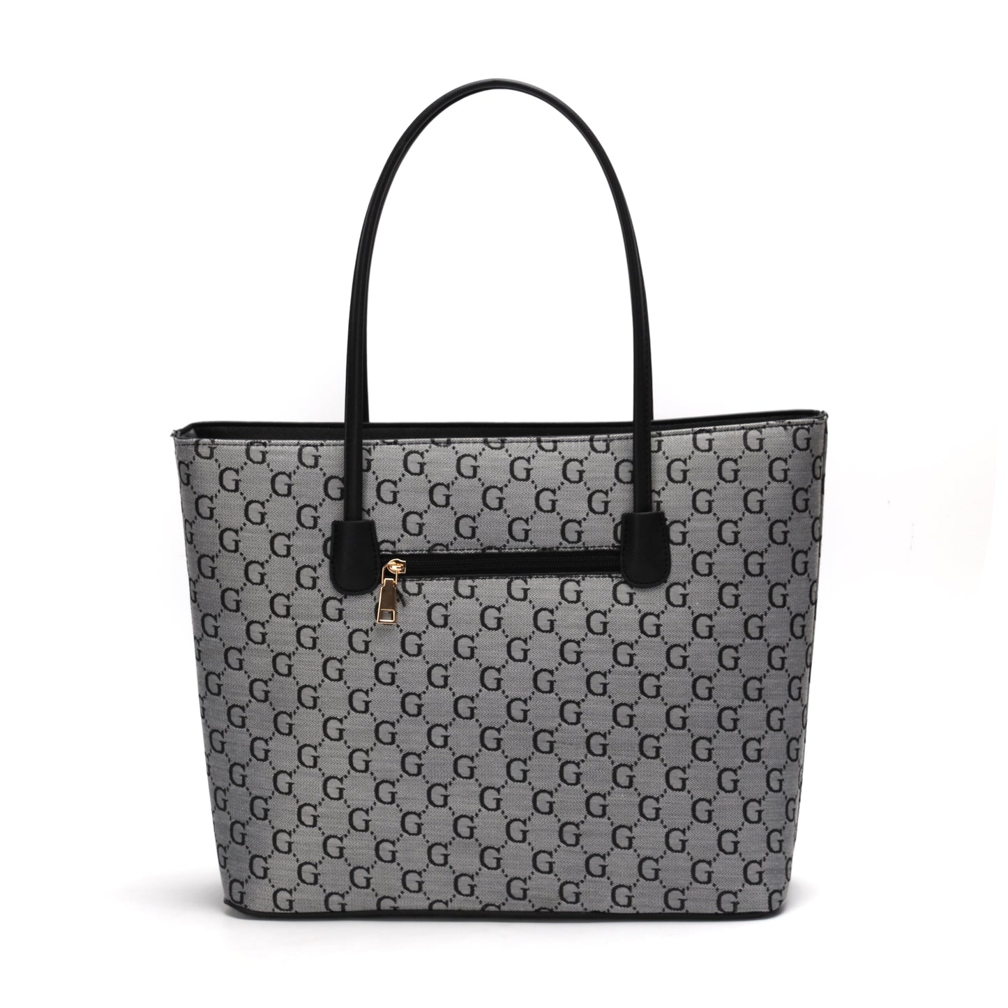 GESSY BOW DETAIL LOGO PRINT HANDBAG SET IN GREY
