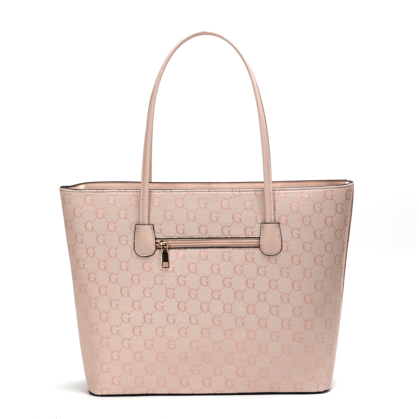 GESSY BOW DETAIL LOGO PRINT HANDBAG SET IN PINK