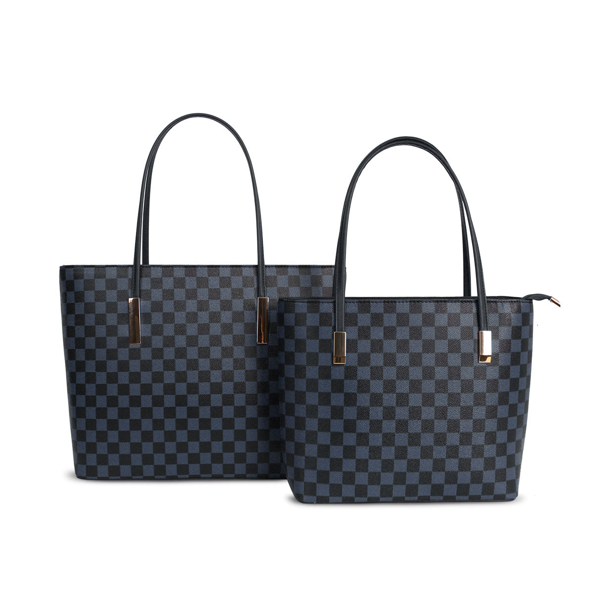 GESSY CHECKERED HANDBAG SET IN BLACK