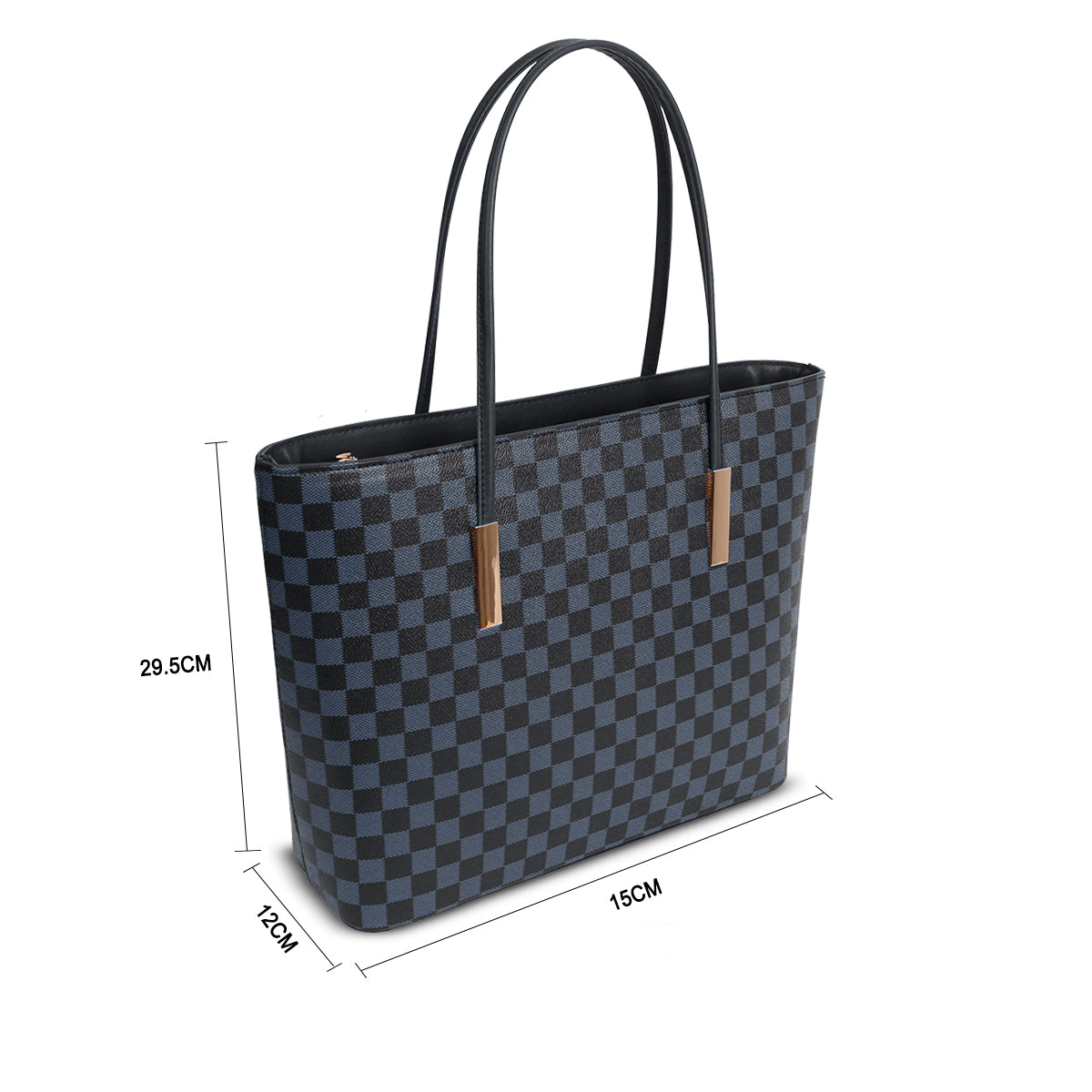 GESSY CHECKERED HANDBAG SET IN BLACK