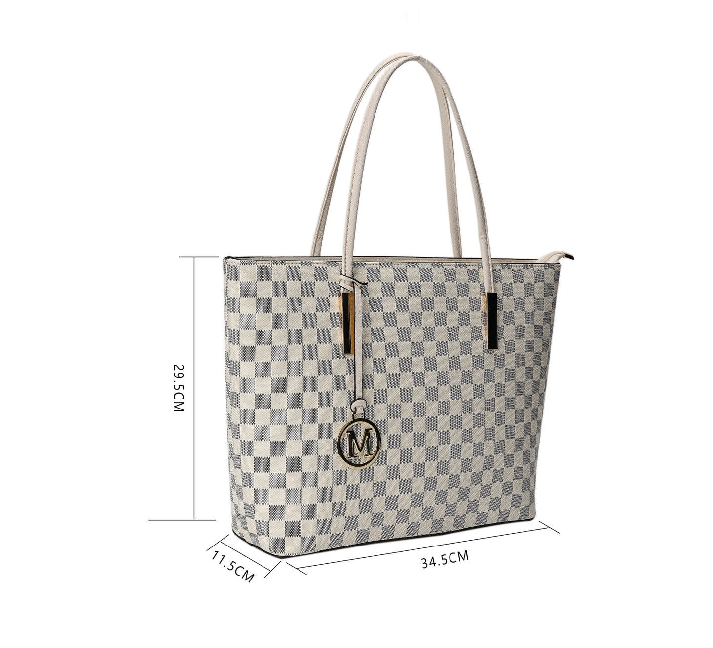 GESSY CHECKERED TOTE BAG IN BLACK