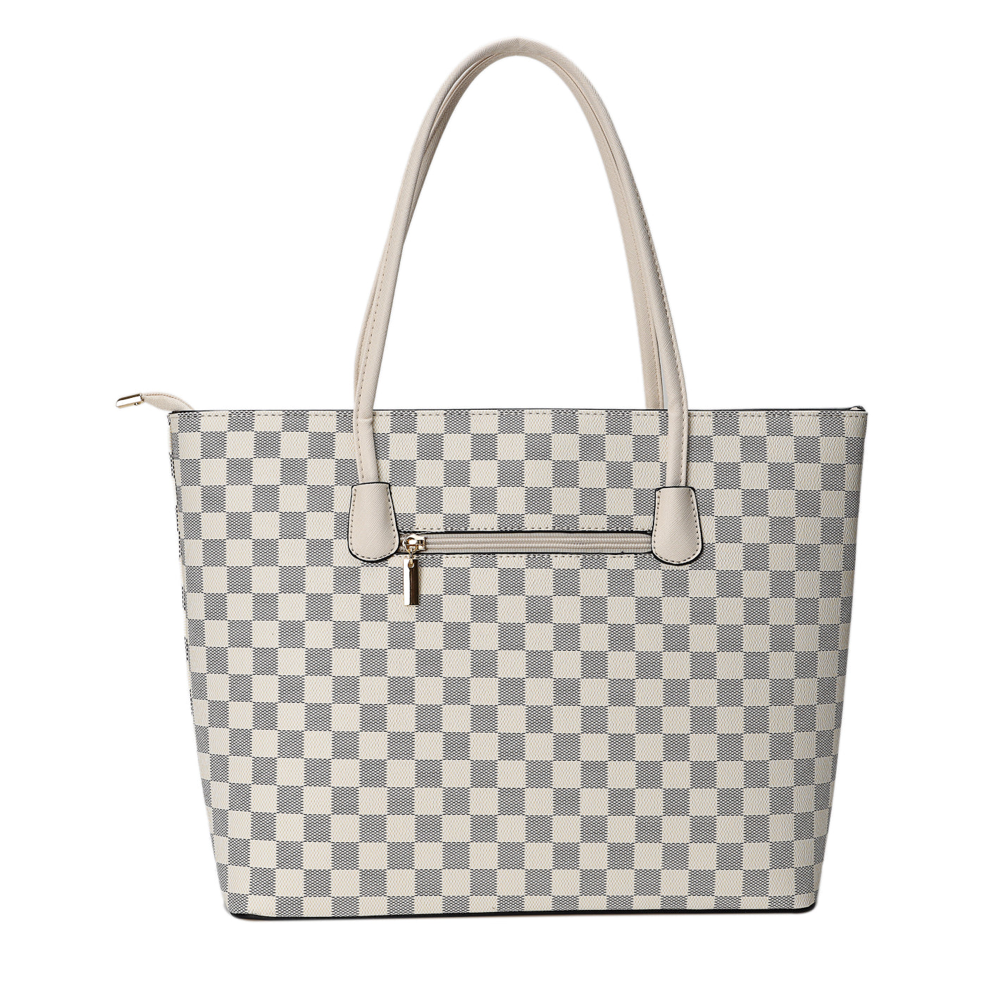 GESSY CHECKERED TOTE BAG IN WHITE