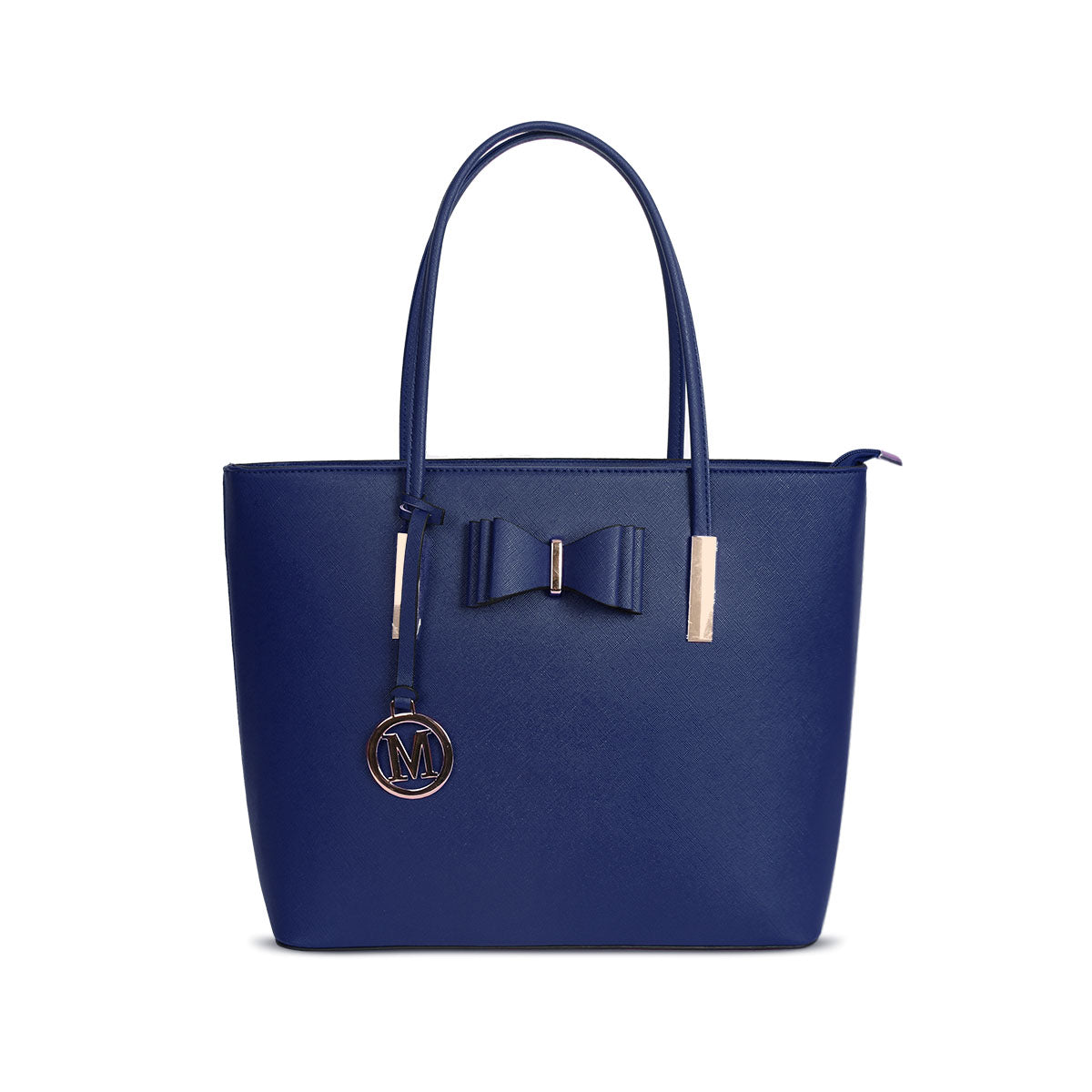 GESSY BOW DETAIL TOTE BAG IN BLUE