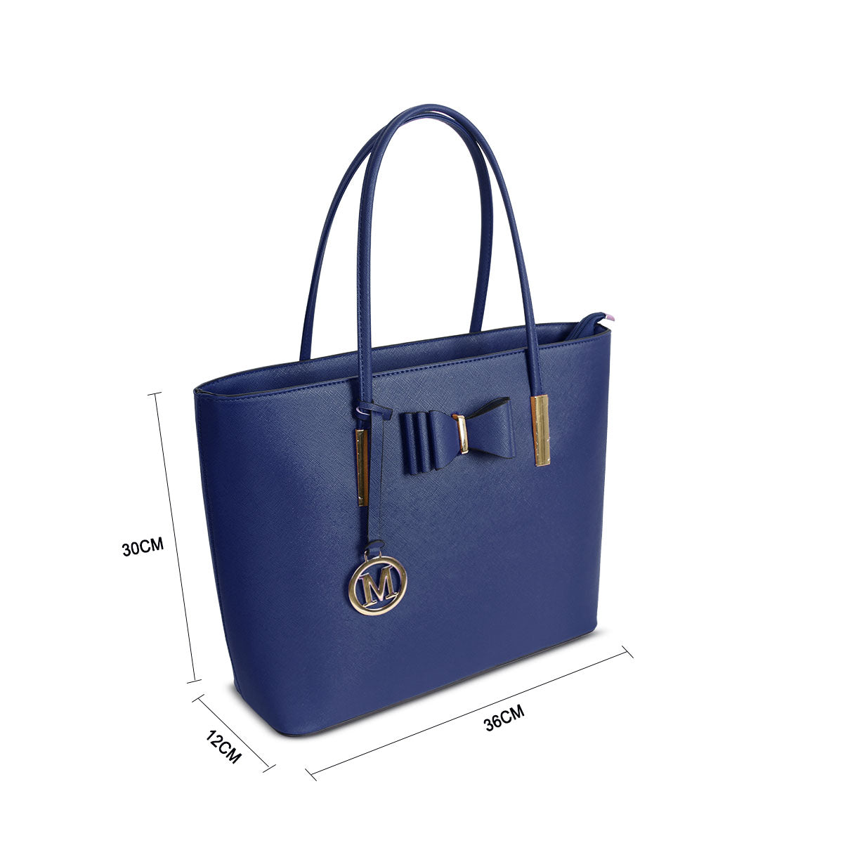 GESSY BOW DETAIL TOTE BAG IN BLUE