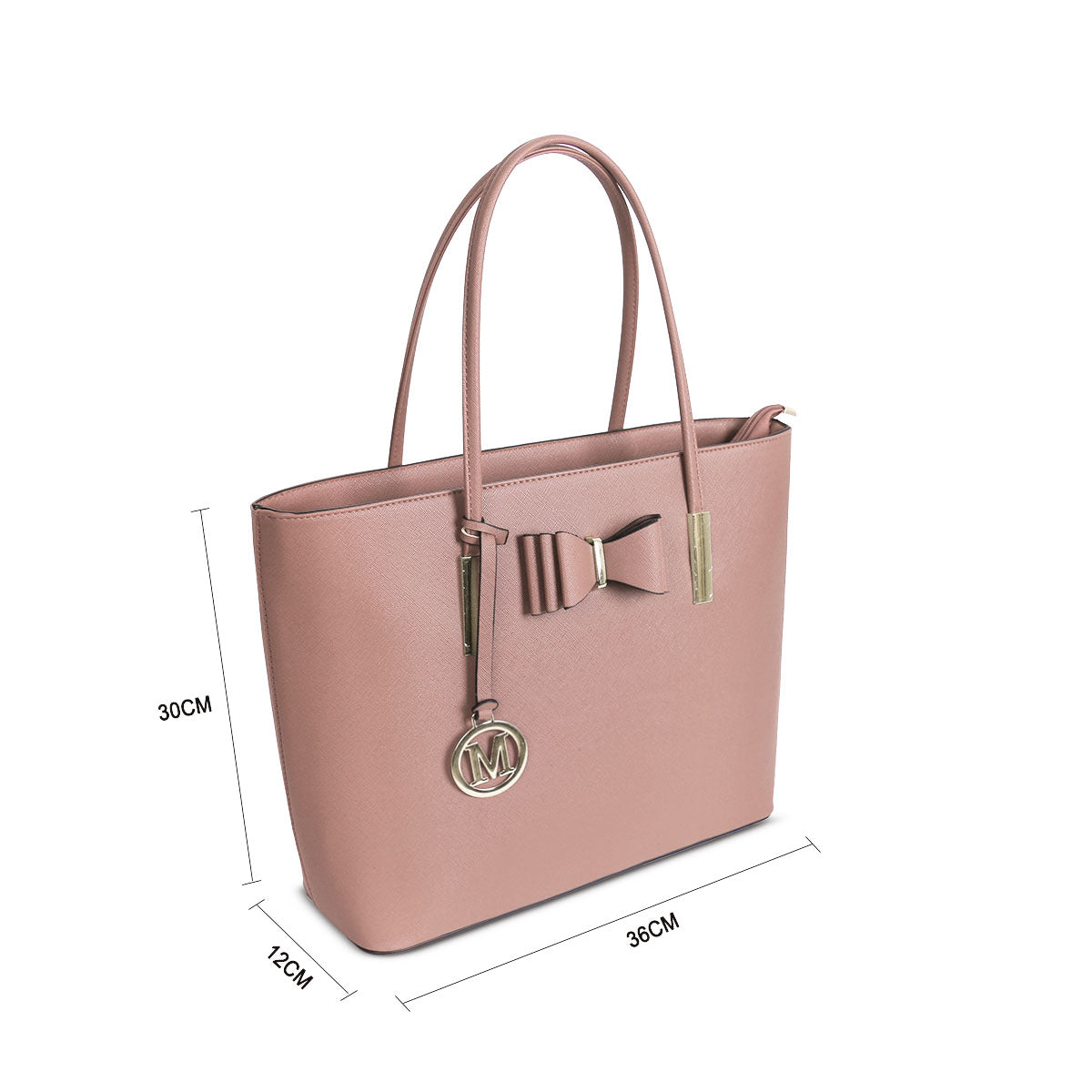 GESSY BOW DETAIL TOTE BAG IN DARK PINK