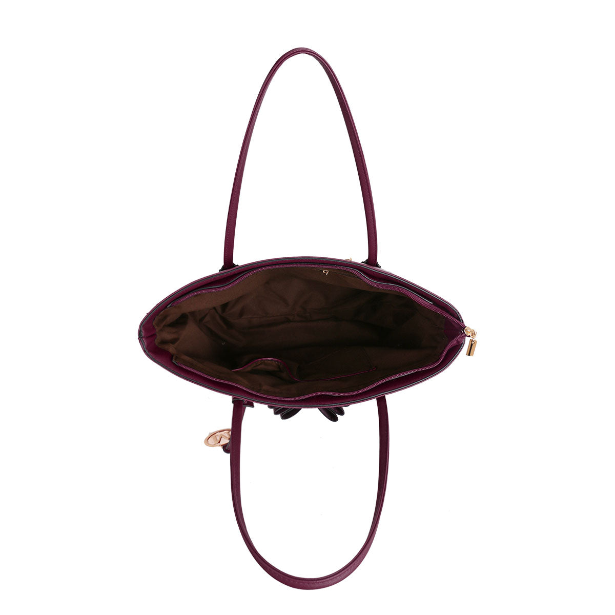 GESSY BOW DETAIL TOTE BAG IN WINE RED