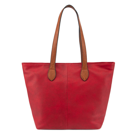 GESSY DURABLE TOTE HANDBAG LARGE CAPACITY IN WINE RED