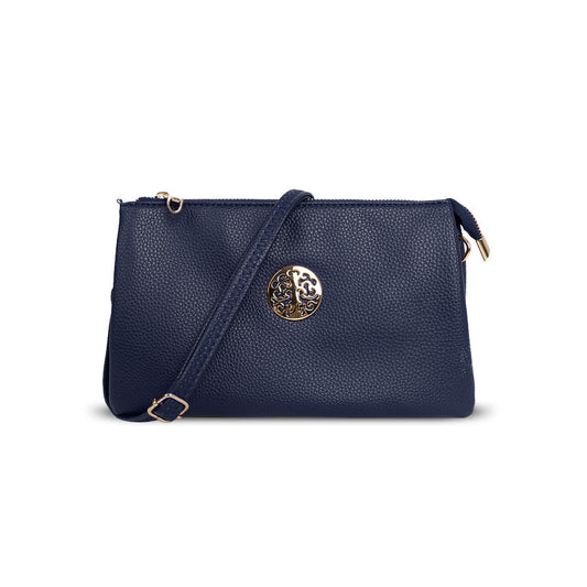 GESSY SMALL DOUBLE LAYERS CLUTCH BAG IN NAVY