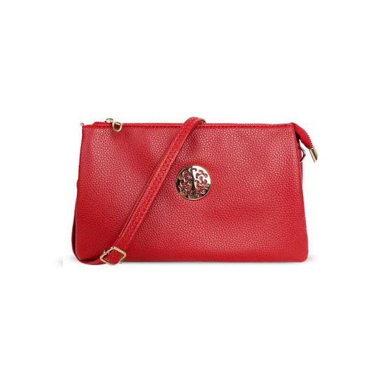 GESSY MEDIUM DOUBLE LAYERS CLUTCH BAG IN RED