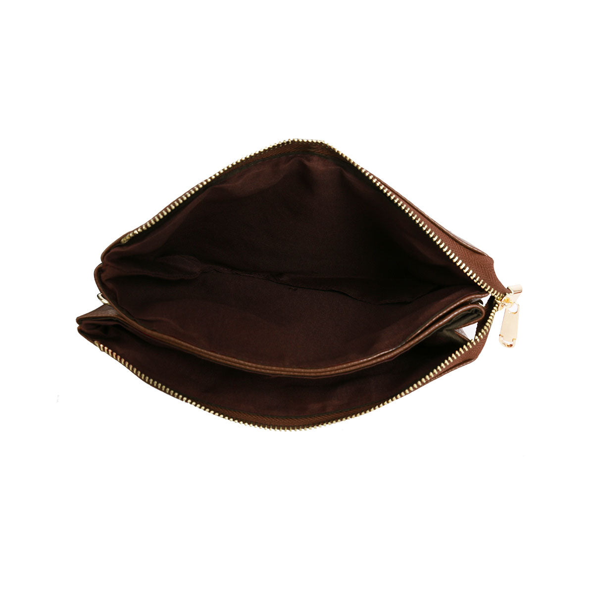 GESSY MEDIUM DOUBLE LAYERS CLUTCH BAG IN TAUPE