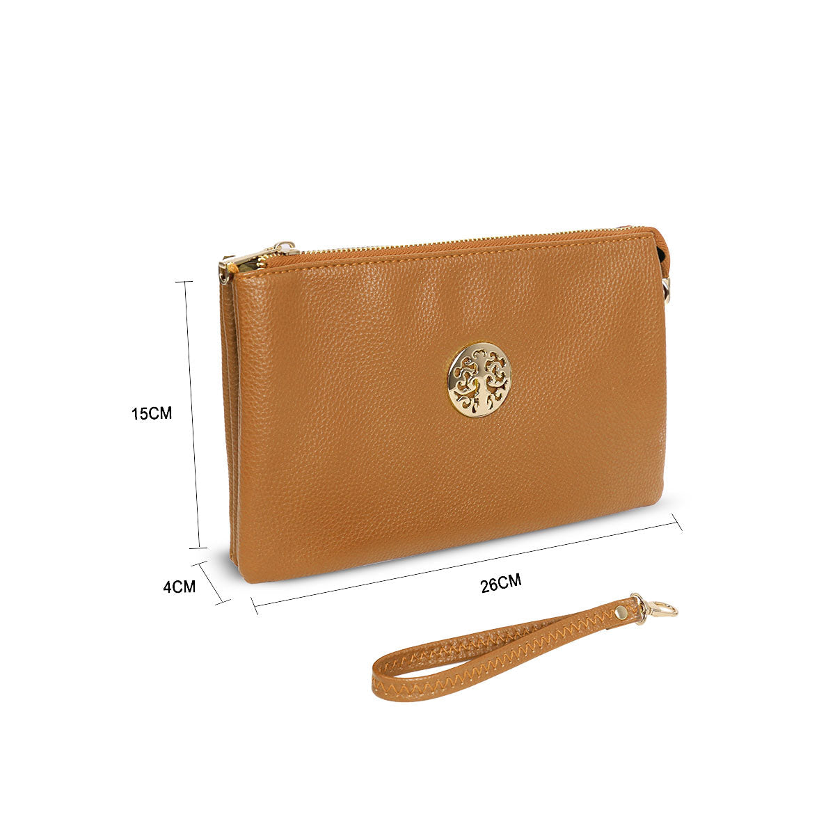 GESSY MEDIUM DOUBLE LAYERS CLUTCH BAG IN YELLOW