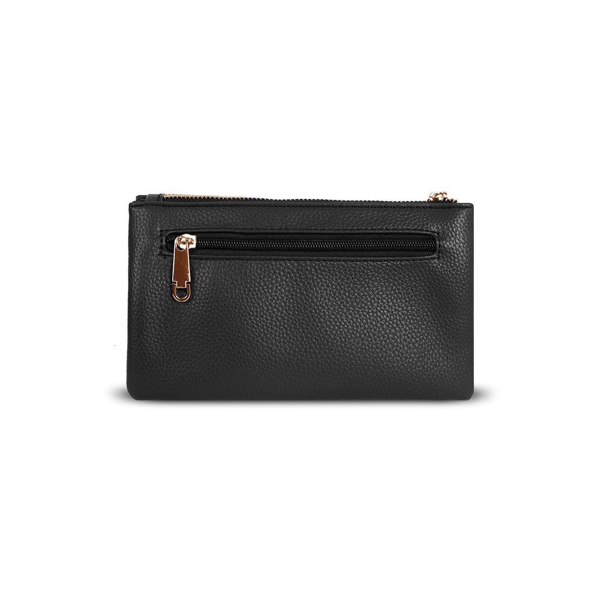 GESSY SMALL DOUBLE LAYERS CLUTCH BAG IN BLACK