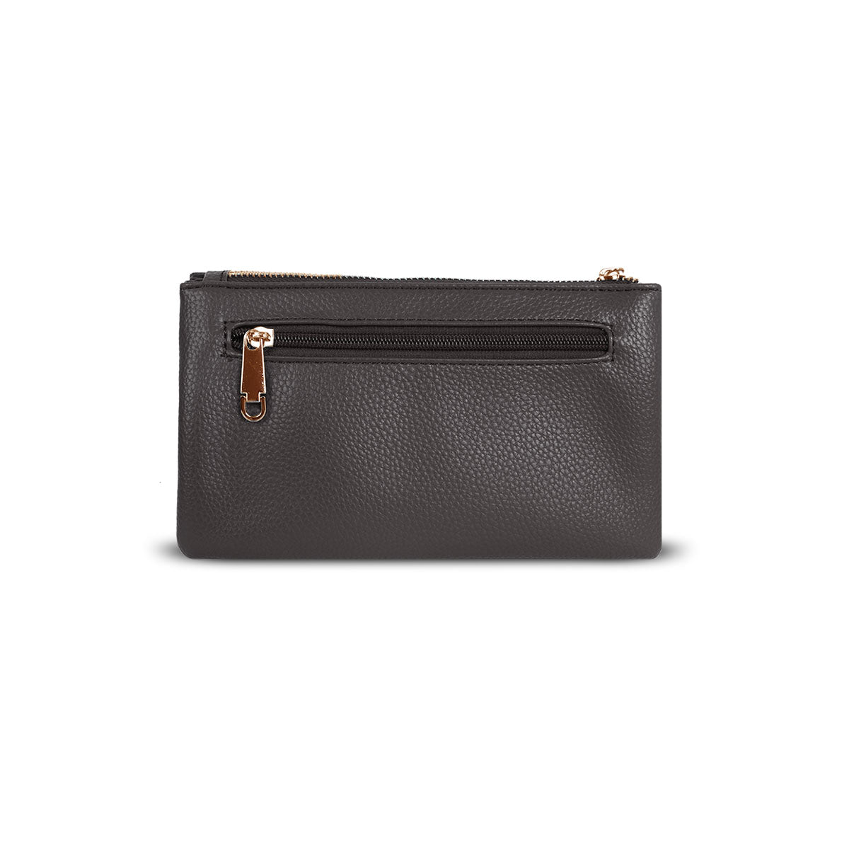 GESSY SMALL DOUBLE LAYERS CLUTCH BAG IN GREY