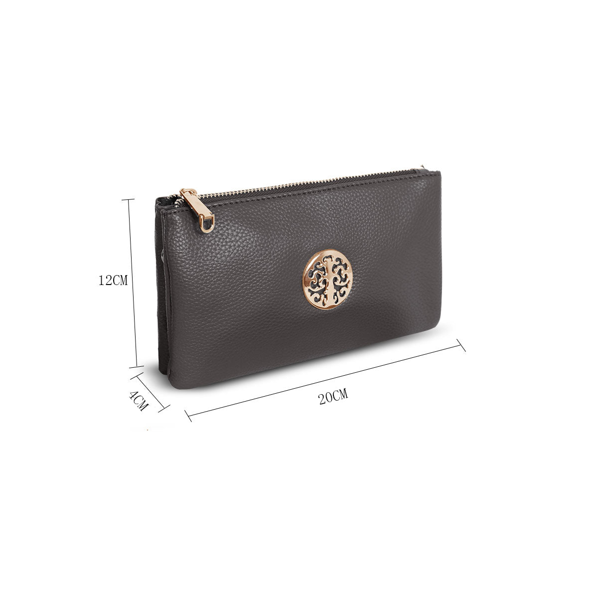 GESSY SMALL DOUBLE LAYERS CLUTCH BAG IN GREY