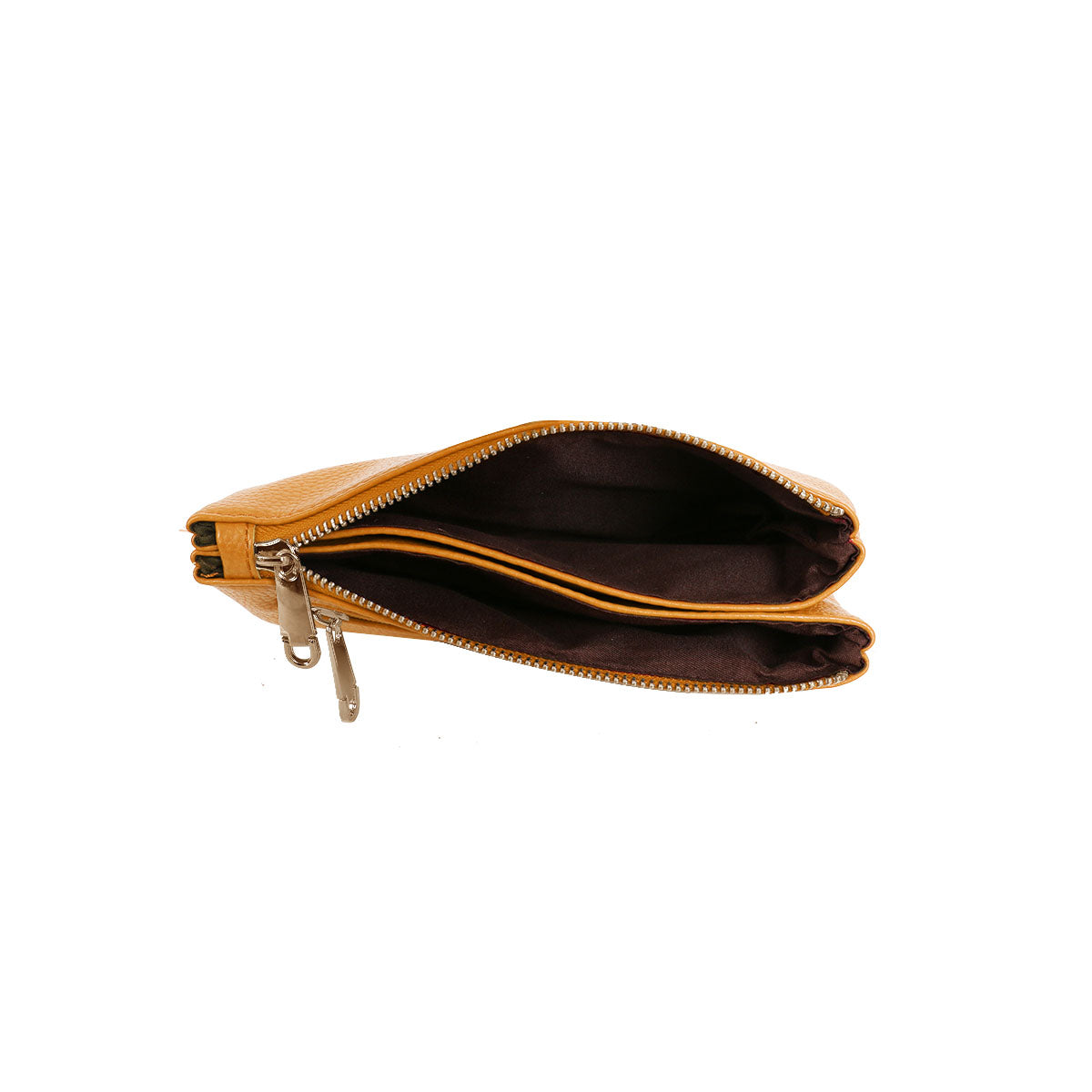 GESSY SMALL DOUBLE LAYERS CLUTCH BAG IN MUSTARD