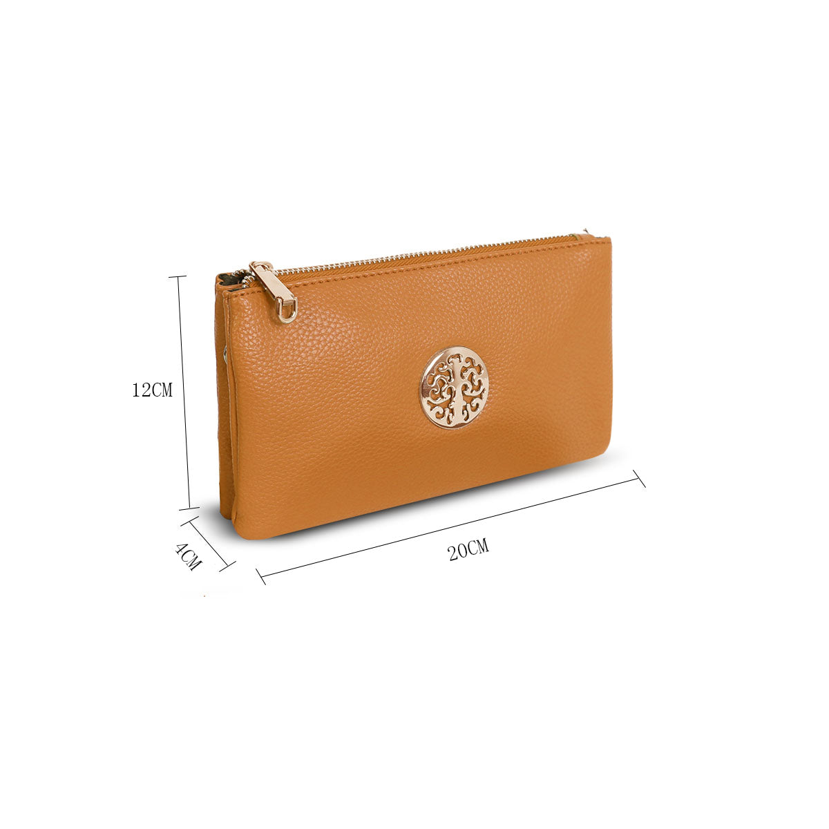 GESSY SMALL DOUBLE LAYERS CLUTCH BAG IN MUSTARD