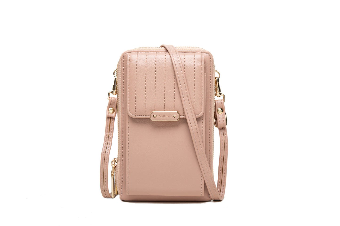 GESSY STRIP PATTERNED CROSS BODY PHONE BAG IN PINK