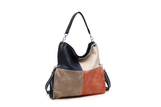 GESSY COLORBLOCK SINGLE STRAP HANDBAG IN BLUE
