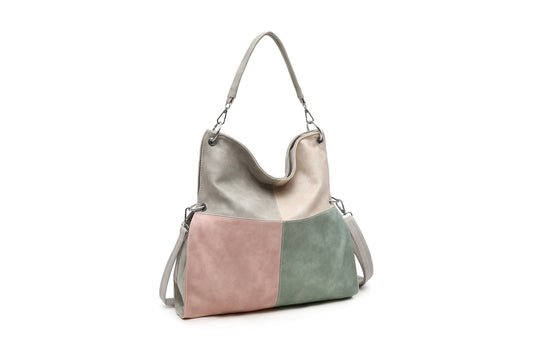 GESSY COLORBLOCK SINGLE STRAP HANDBAG IN GREY