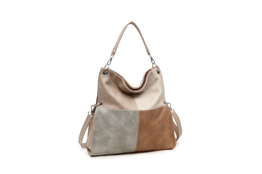 GESSY COLORBLOCK SINGLE STRAP HANDBAG IN APRICOT