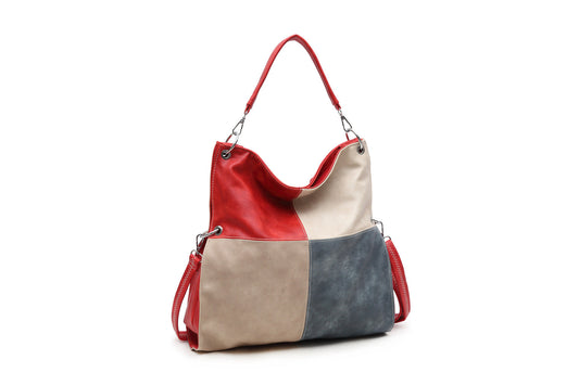 GESSY COLORBLOCK SINGLE STRAP HANDBAG IN RED