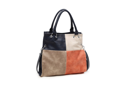 GESSY COLORBLOCK DOUBLE STRAP HANDBAG IN BLUE