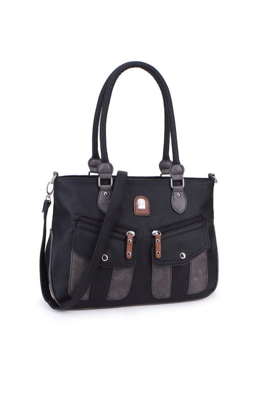GESSY COLORBLOCK HANDBAG IN BLACK/G