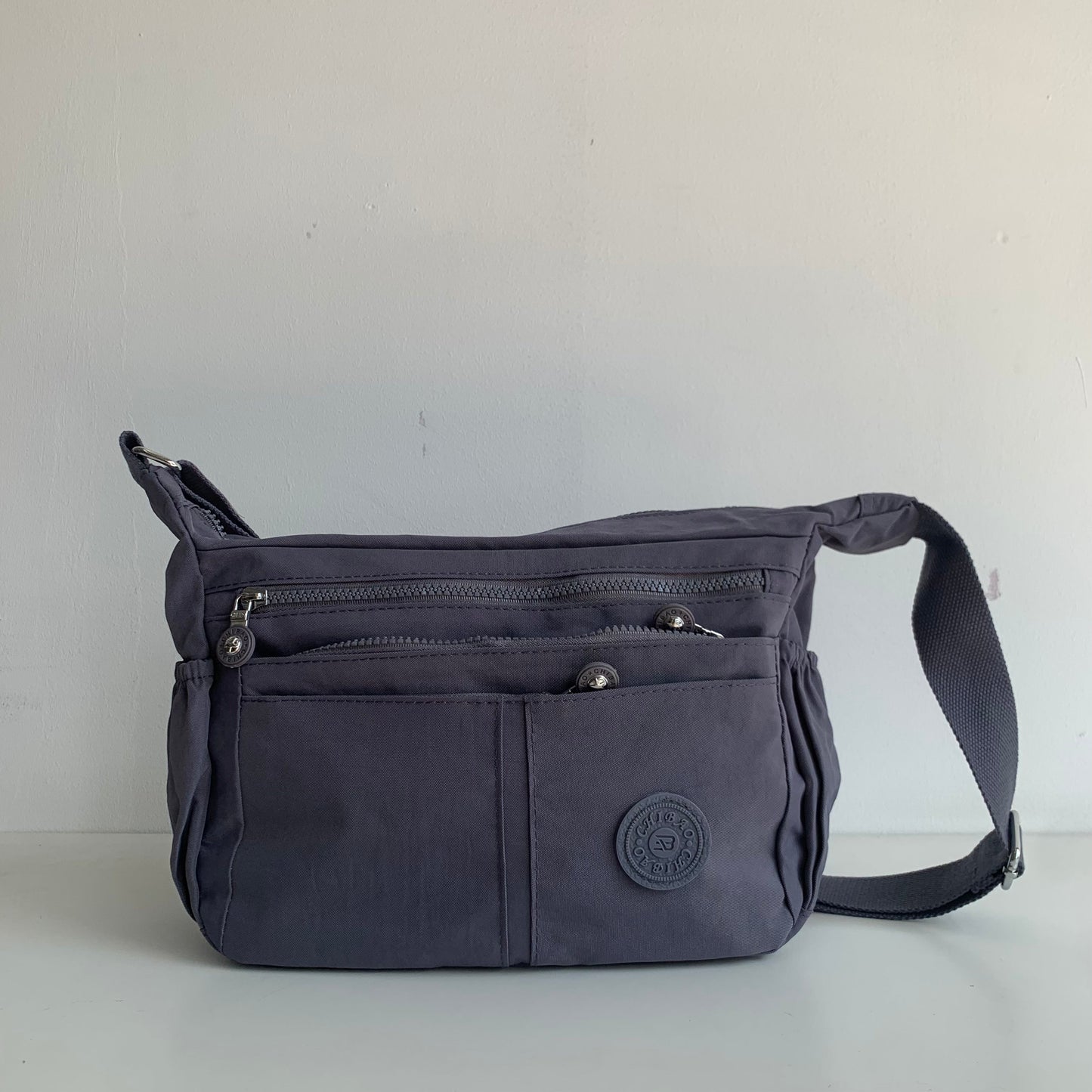 GESSY NYLON MULTIFUCTIONAL CROSSBODY BAG IN GREY