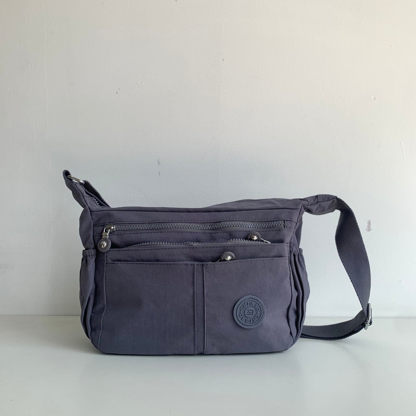 GESSY NYLON MULTIFUCTIONAL CROSSBODY BAG IN GREY