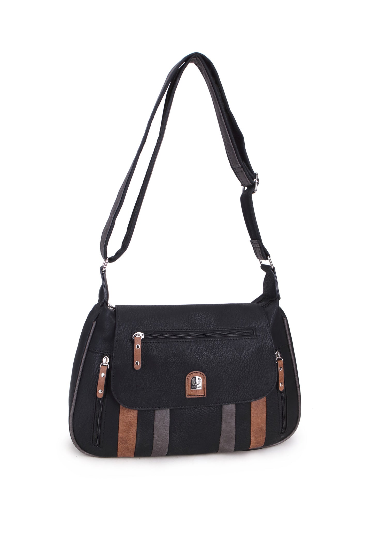GESSY BIG CAPACITY COLORBLOCK HANDBAG IN BLACK/G