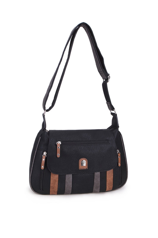 GESSY BIG CAPACITY COLORBLOCK HANDBAG IN BLACK/G