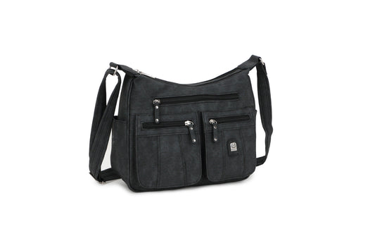 GESSY YOUTHFUL SQUARE HANDBAG IN BLACK