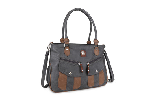 GESSY COLORBLOCK HANDBAG IN GREY/K