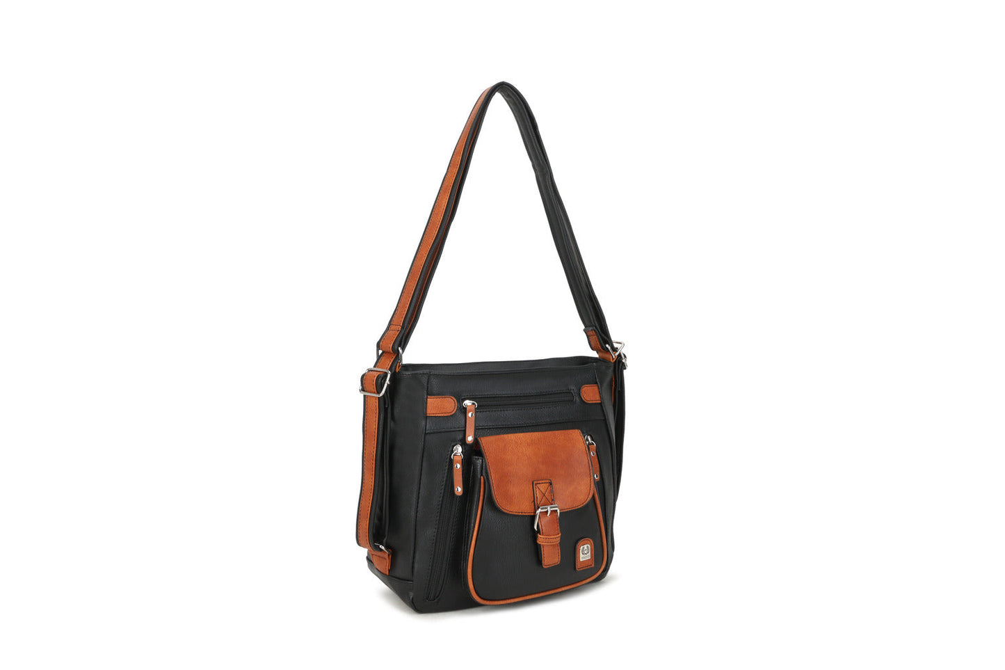 GESSY COLORBLOCK YOUTHFUL BAG IN BLACK/BROWN