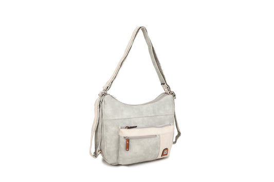 GESSY COLORBLOCK HANDBAG IN GREY/BEIGE