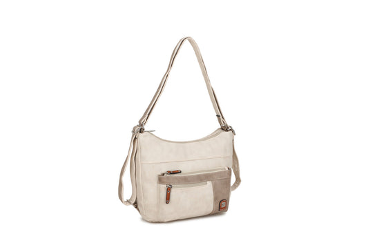 GESSY COLORBLOCK HANDBAG IN BEIGE