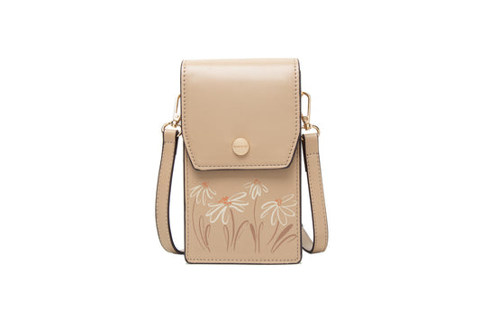 GESSY FLORA PRINT CROSS BODY PHONE BAG IN APRICOT