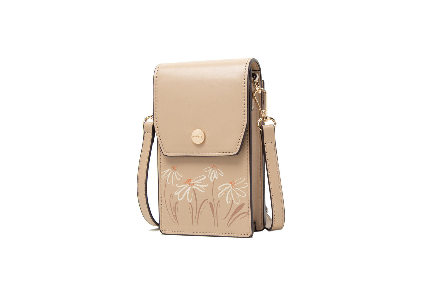 GESSY FLORA PRINT CROSS BODY PHONE BAG IN APRICOT