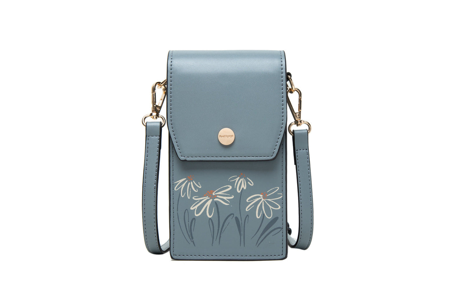 GESSY FLORA PRINT CROSS BODY PHONE BAG IN BLUE