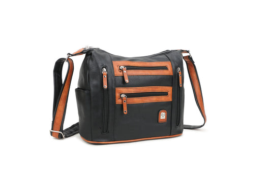 GESSY SPORT BAG IN BLACK/BROWN