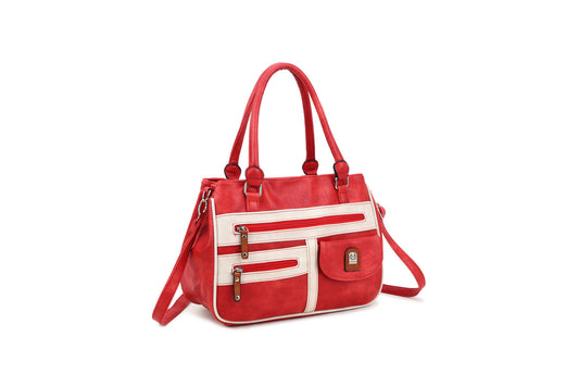 GESSY COLORBLOCK ZIP BAG IN RED