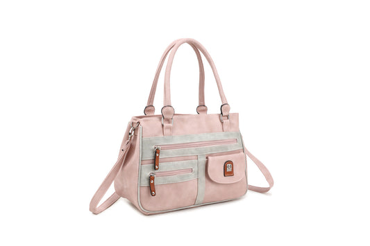 GESSY COLORBLOCK ZIP BAG IN PINK