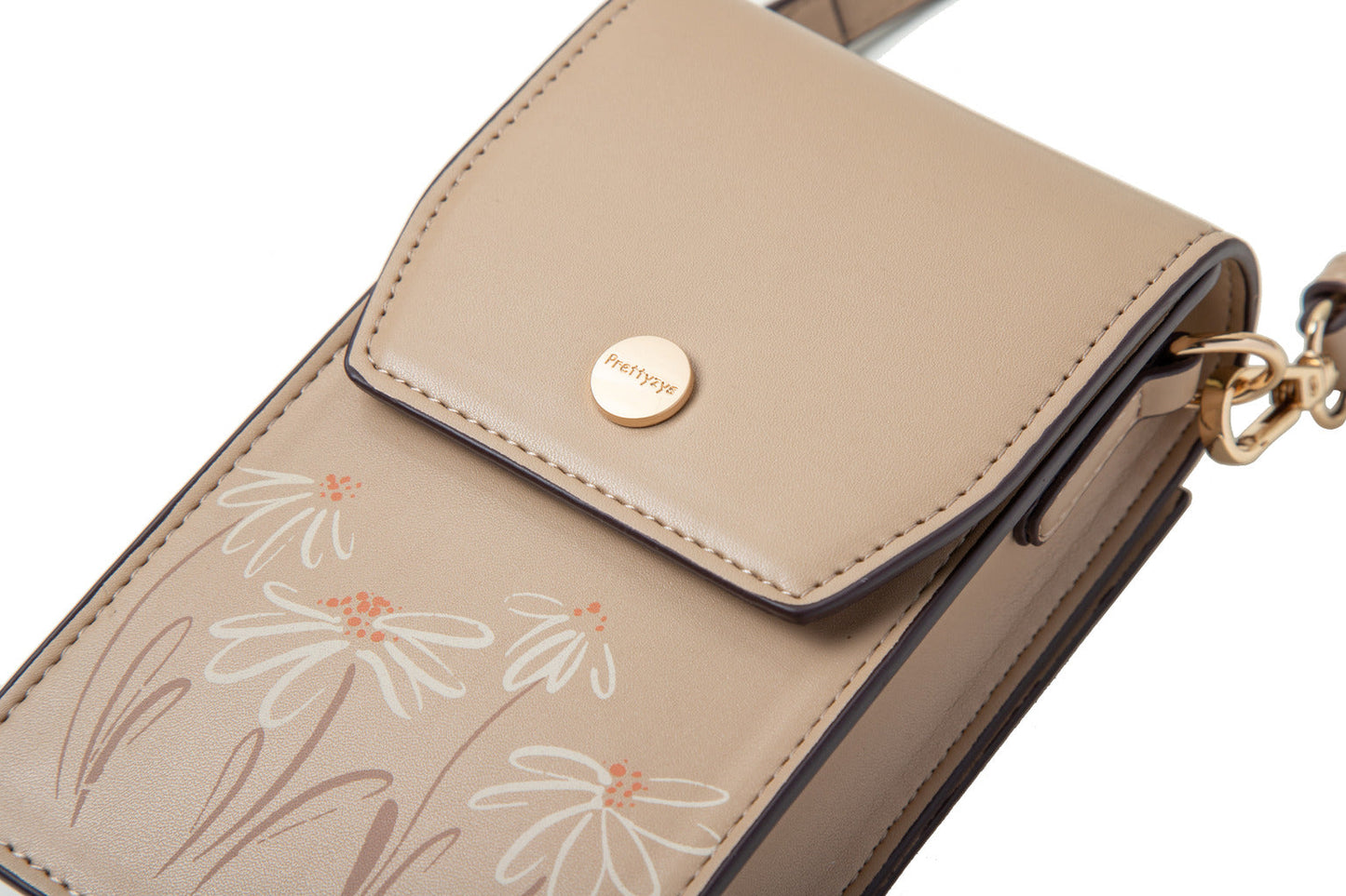 GESSY FLORA PRINT CROSS BODY PHONE BAG IN APRICOT