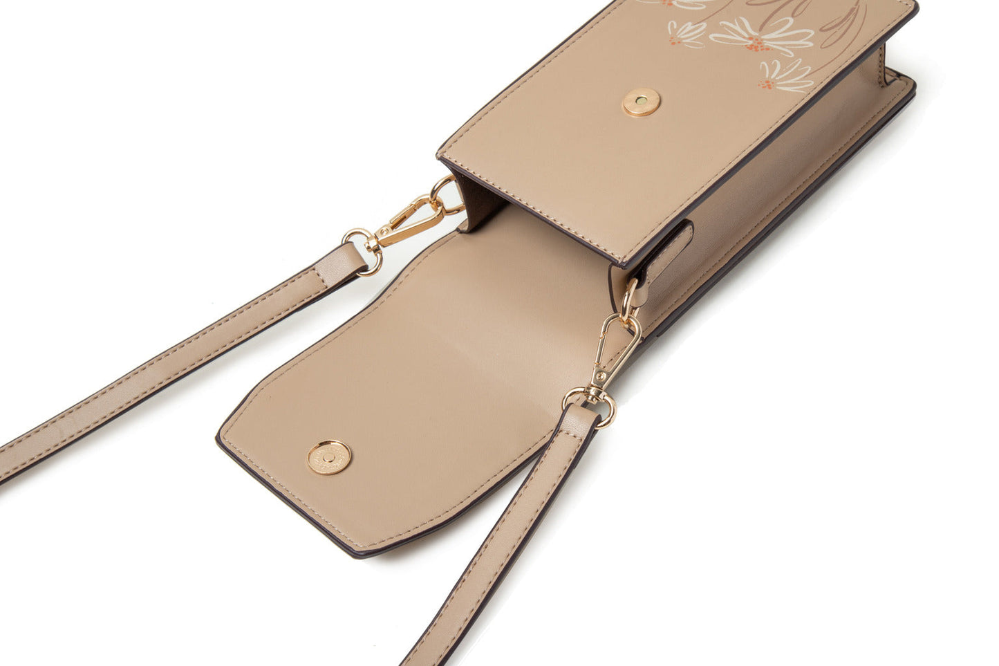 GESSY FLORA PRINT CROSS BODY PHONE BAG IN APRICOT