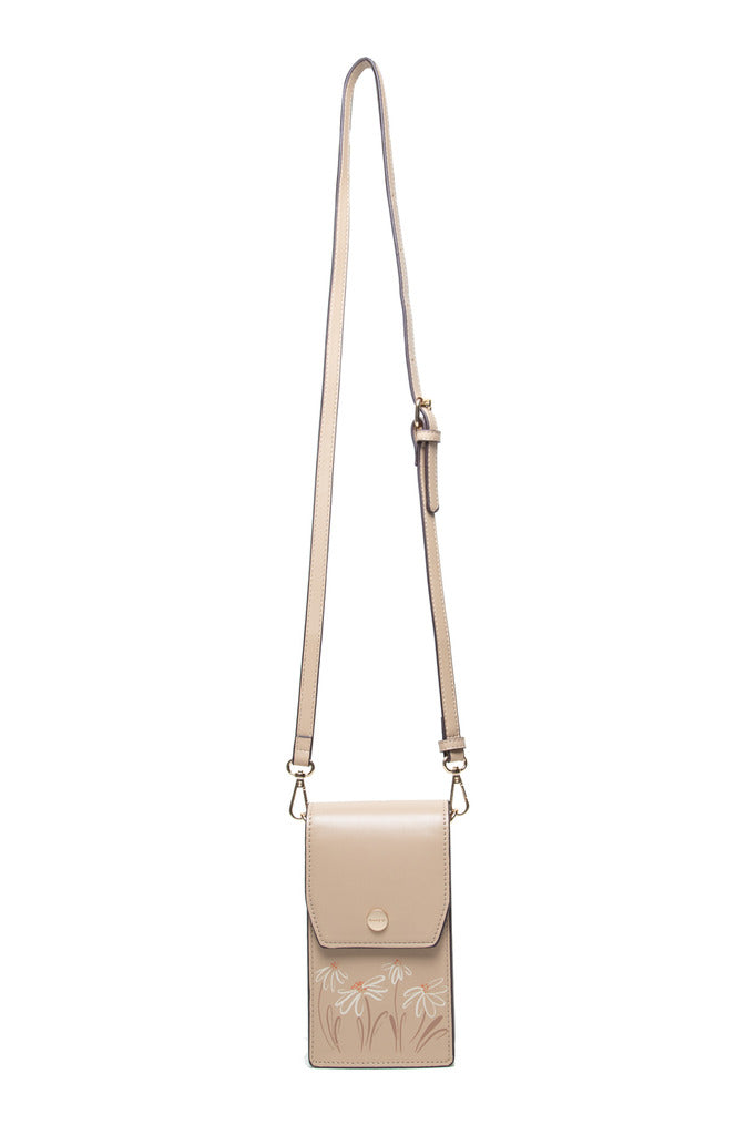 GESSY FLORA PRINT CROSS BODY PHONE BAG IN APRICOT