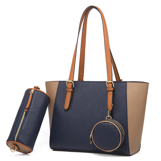 GESSY 3 PCS SET TOTE HANDBAG WITH COIN PURSE IN BLUE