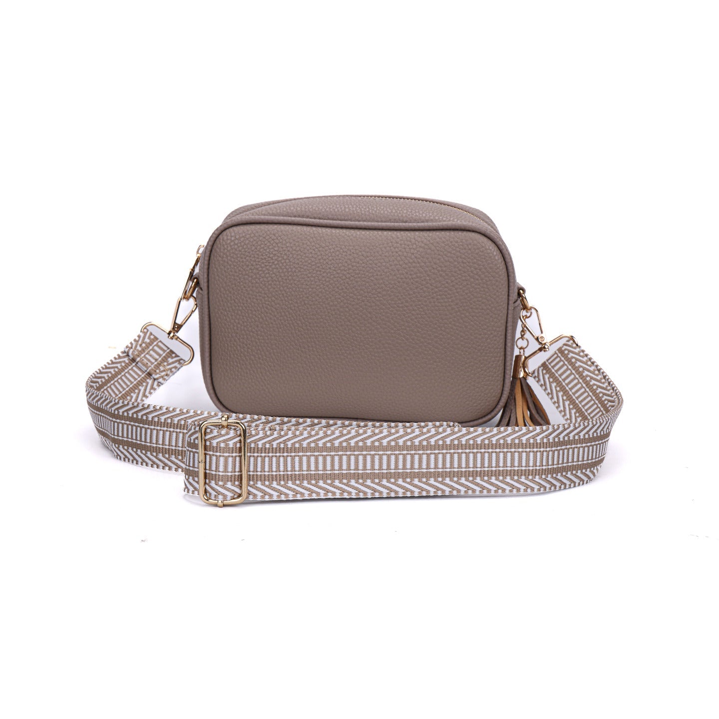 GESSY CAMERA TASSEL CLUTCH BAG WITH OPTIONAL PATTERNED SHOULDER STRAP