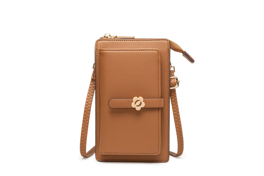 GESSY CROSSBODY MOBILE PHONE PURSE IN BROWN