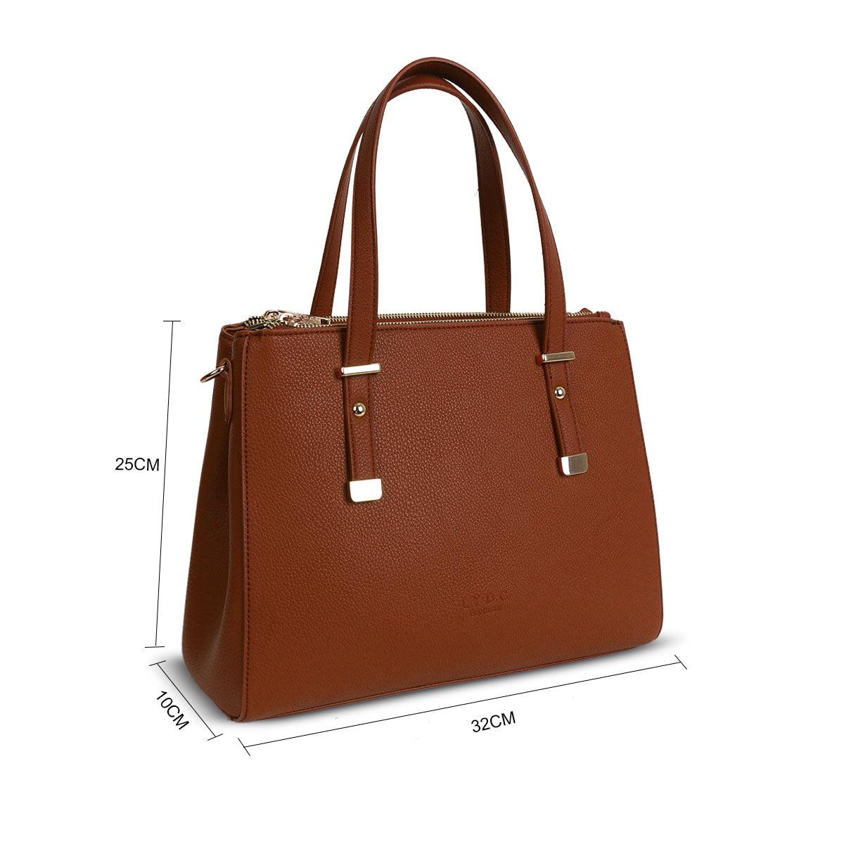 LYDC BUSINESS LAPTOP HANDBAG IN BROWN LARGE CAPACITY