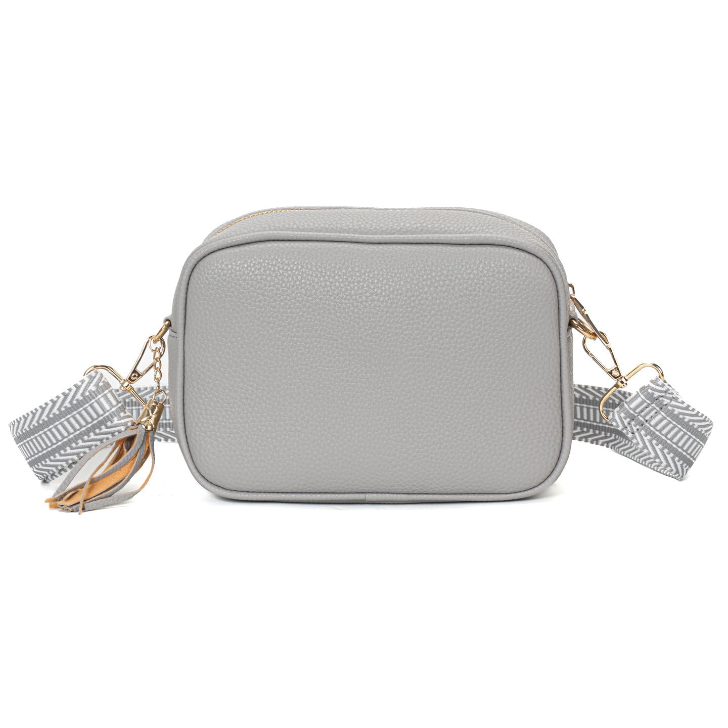 GESSY CAMERA TASSEL CLUTCH BAG WITH OPTIONAL PATTERNED SHOULDER STRAP